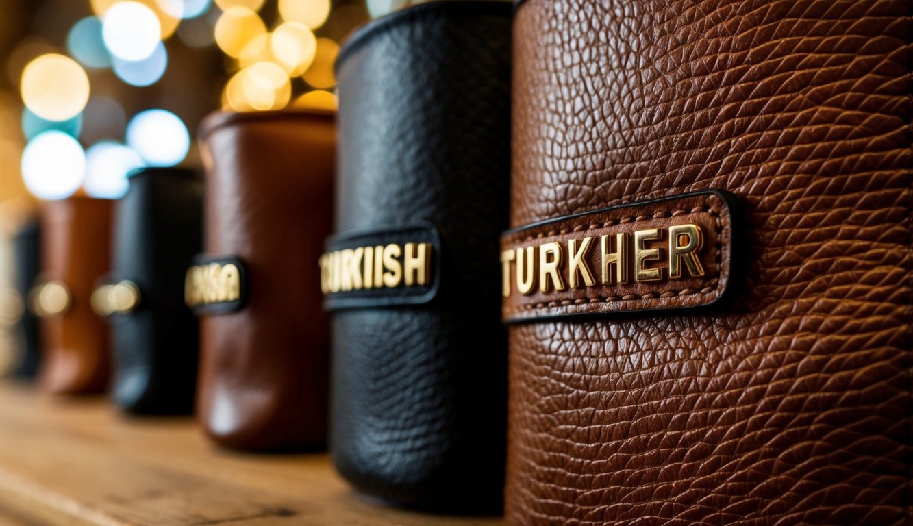 A close-up of a richly textured Turkish leather product, showcasing its distinguished quality and craftsmanship