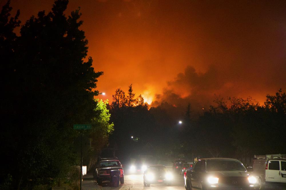 People evacuating due to wildfires