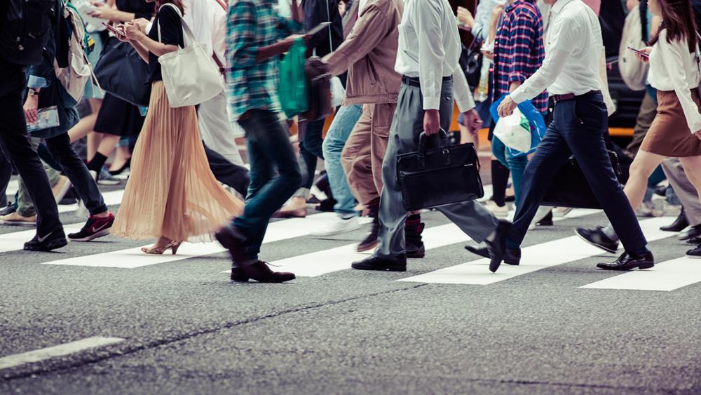 People crossing the street