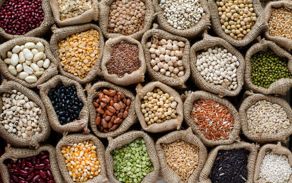 Different grains and legumes