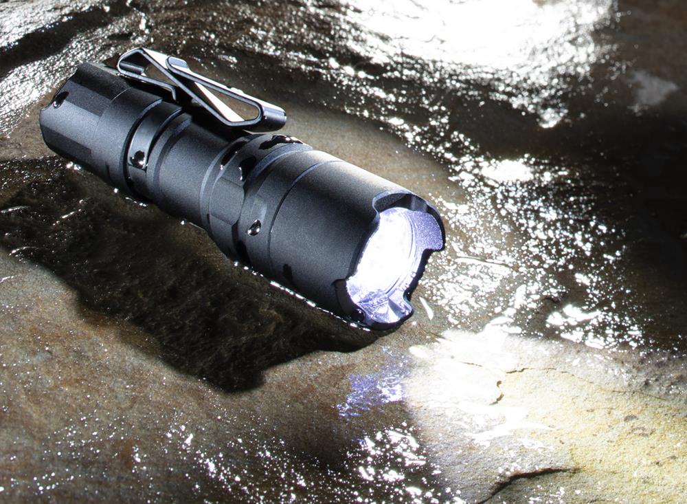 A waterproof tactical flashlight