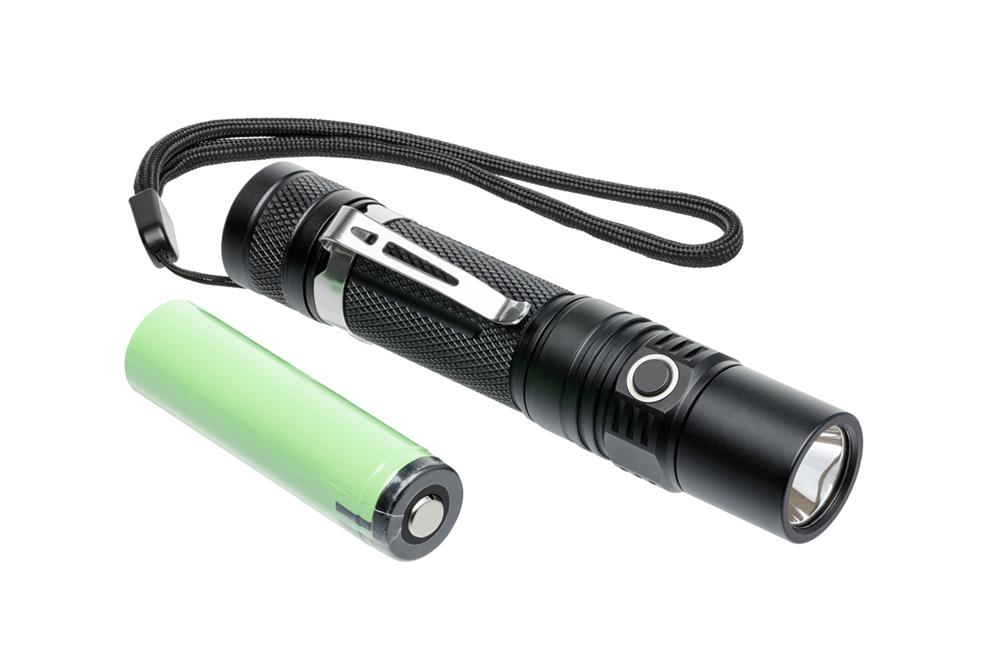 Flashlight with a battery