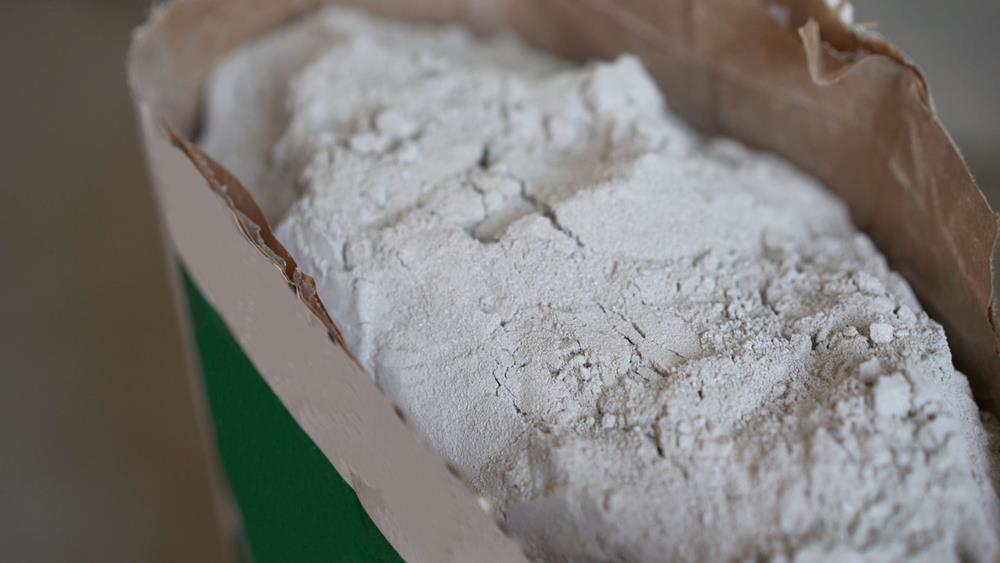 An opened bag of flour