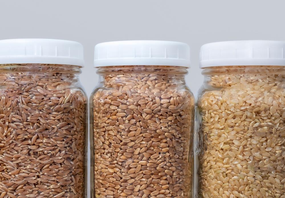 Jars filled with grains