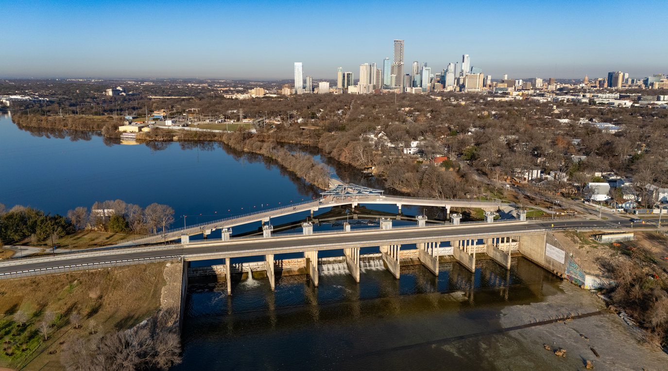 Longhorn Dam along the Colorado River in East Austin, Texas