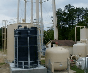Water tank used in municipal water treatment plants in Houston, Texas
