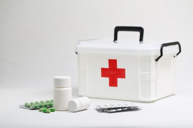 Medicine bottles and home medical kit