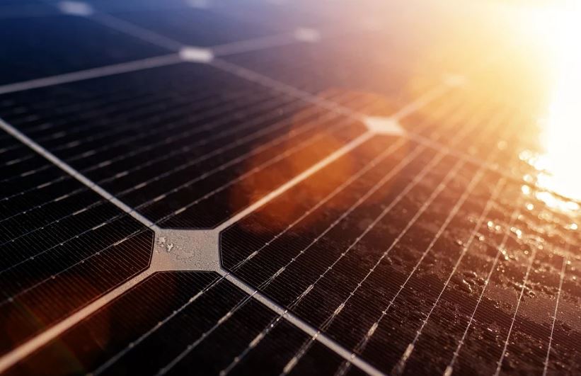 closer look at a solar panel