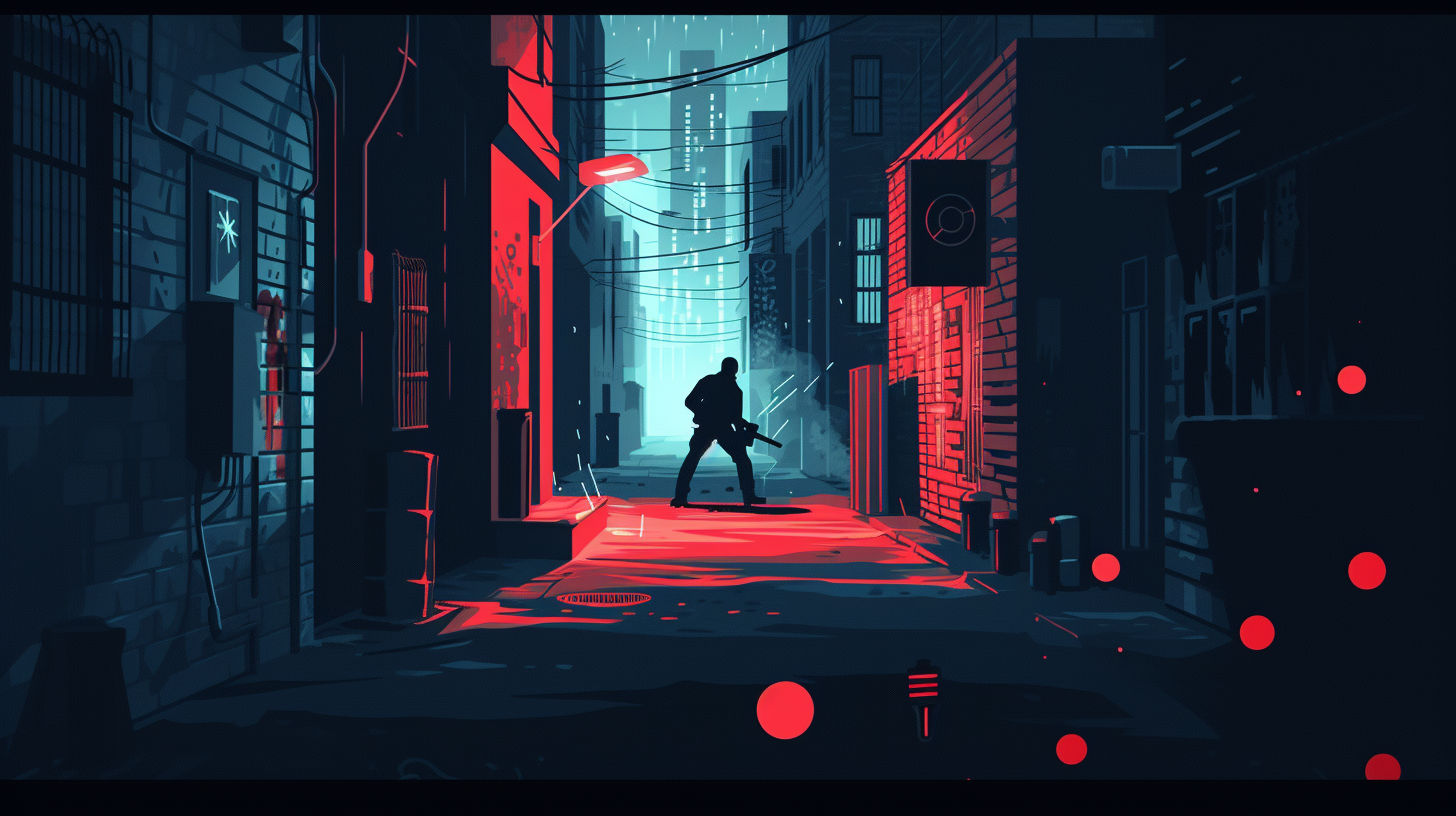 dark urban alleyway during a disaster