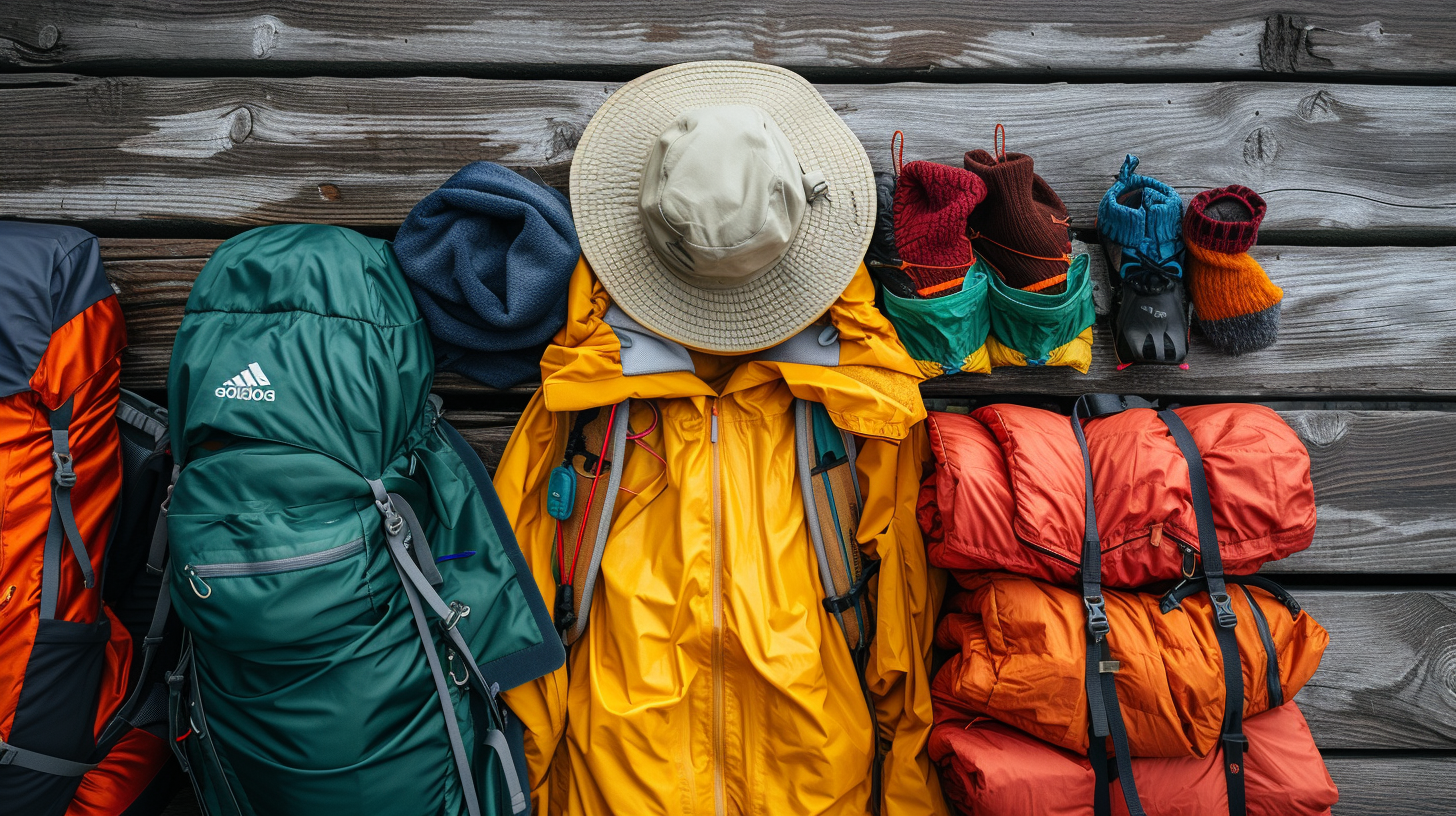backpack and weather appropriate supplies