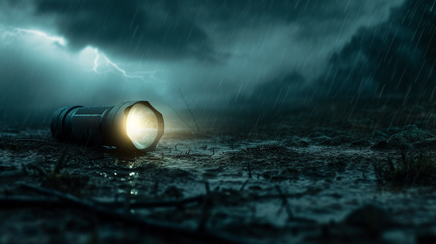 lit durable flashlight survival