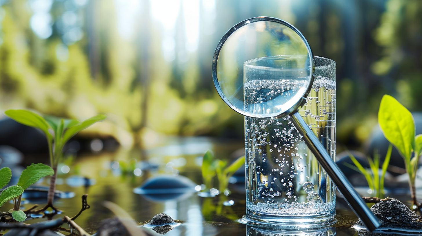 a clear glass of water with contaminants