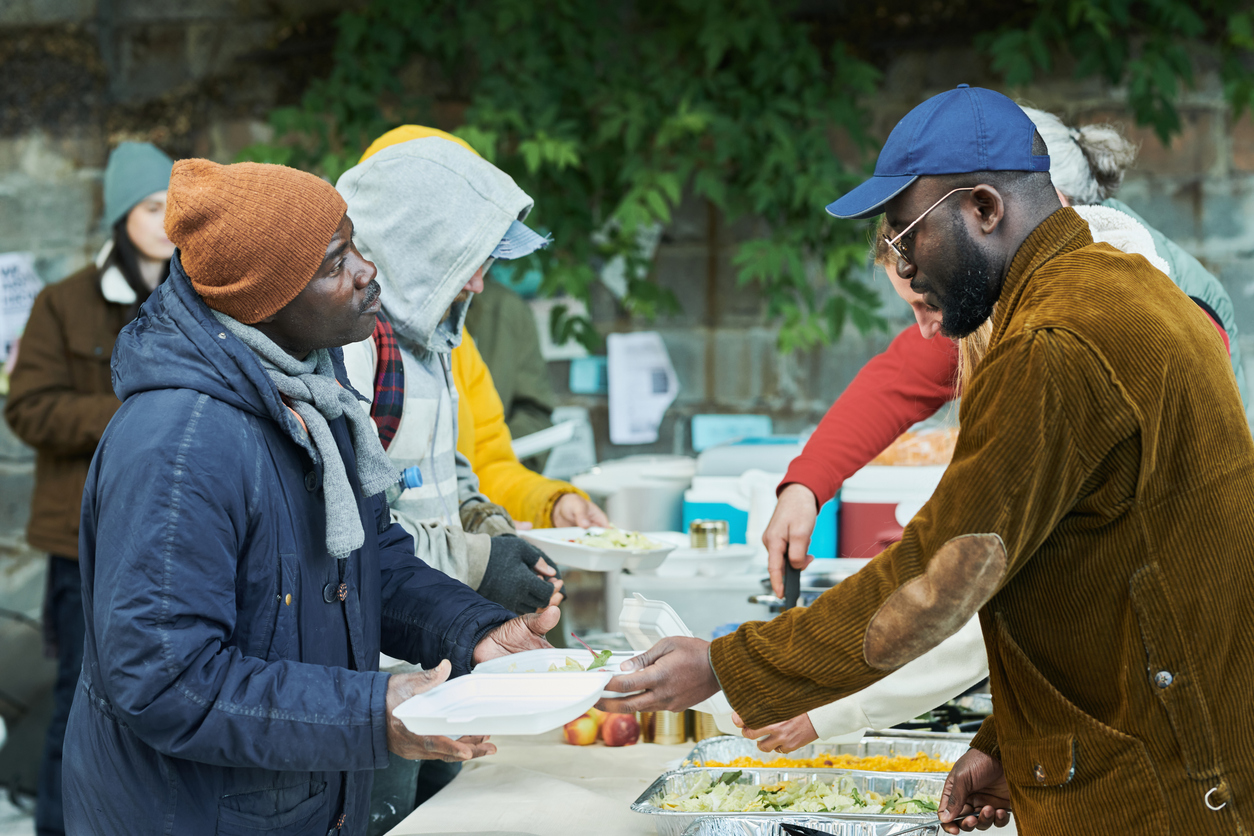 Food sharing with the homeless people