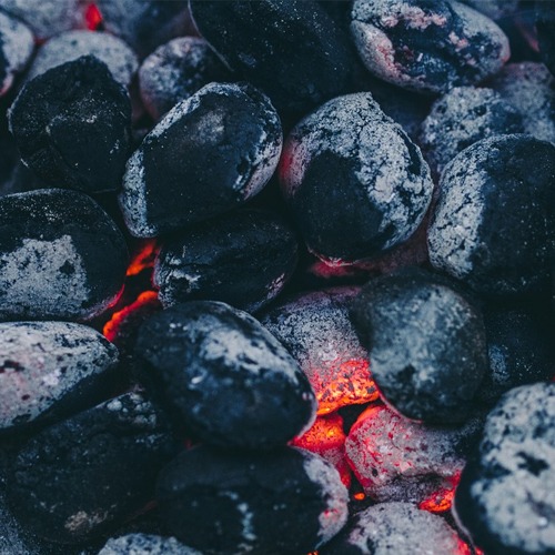 Charcoal that’s grounded into fine bits