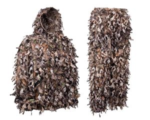 North Mountain Gear Camo Ghillie Suit 3D Leaf With Zippers And Pockets Woodland Brown