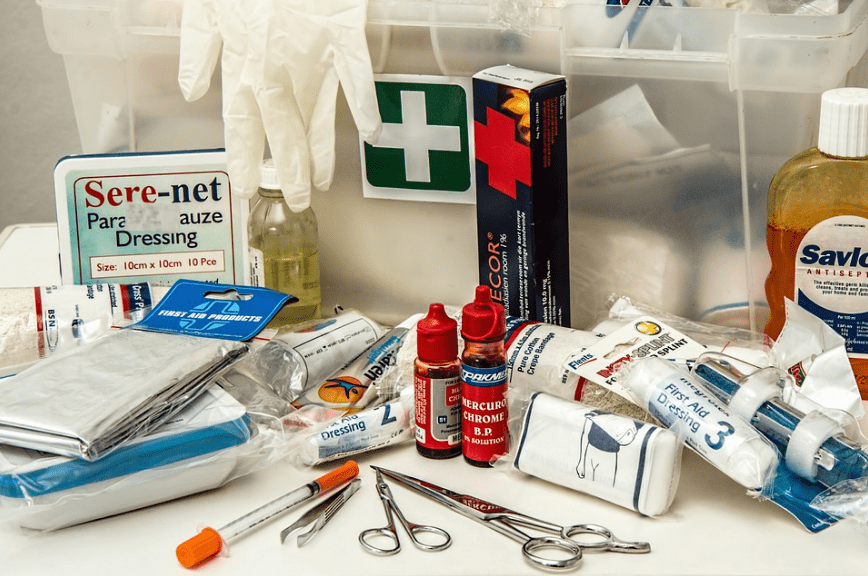 Prepare your first aid kit or buy one from a nearby medical store