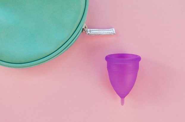 A pink Menstruation cup