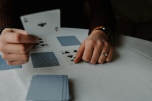 person playing with cards
