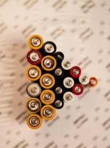 top view of batteries