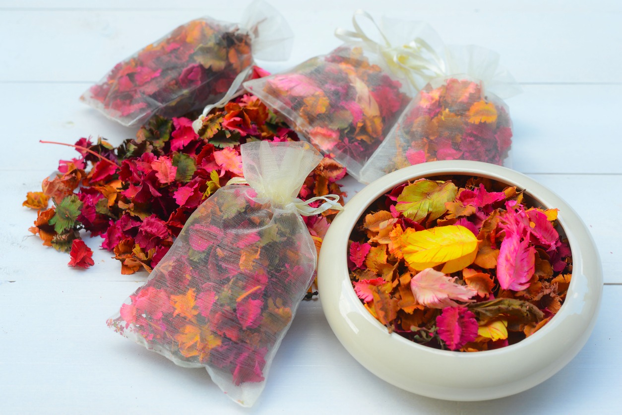 potpourri in a pot and bags