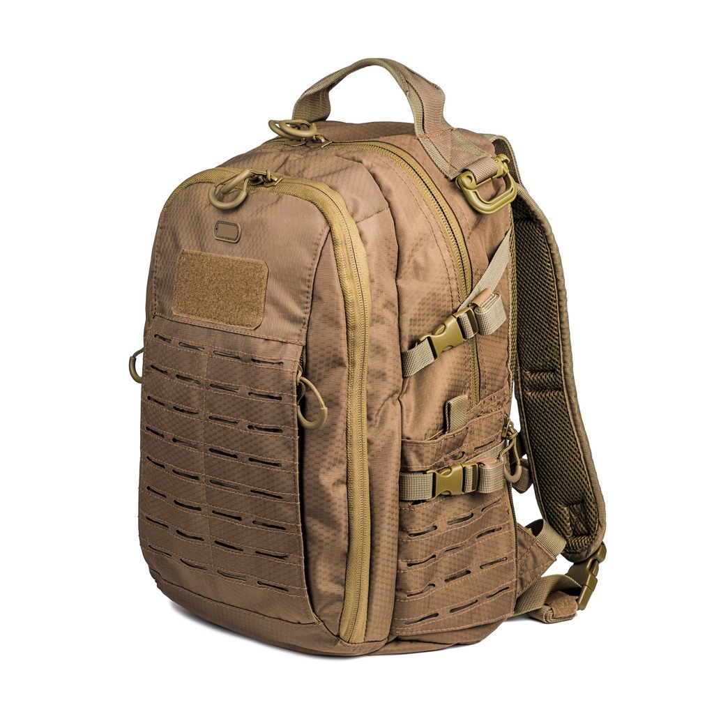 brown tactical backpack