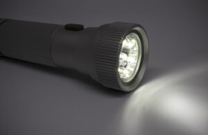 flashlight in use