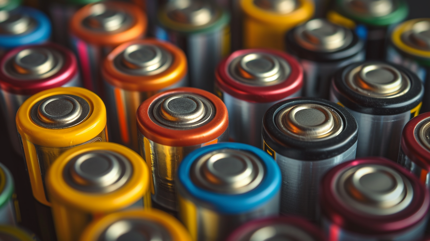 close up of batteries
